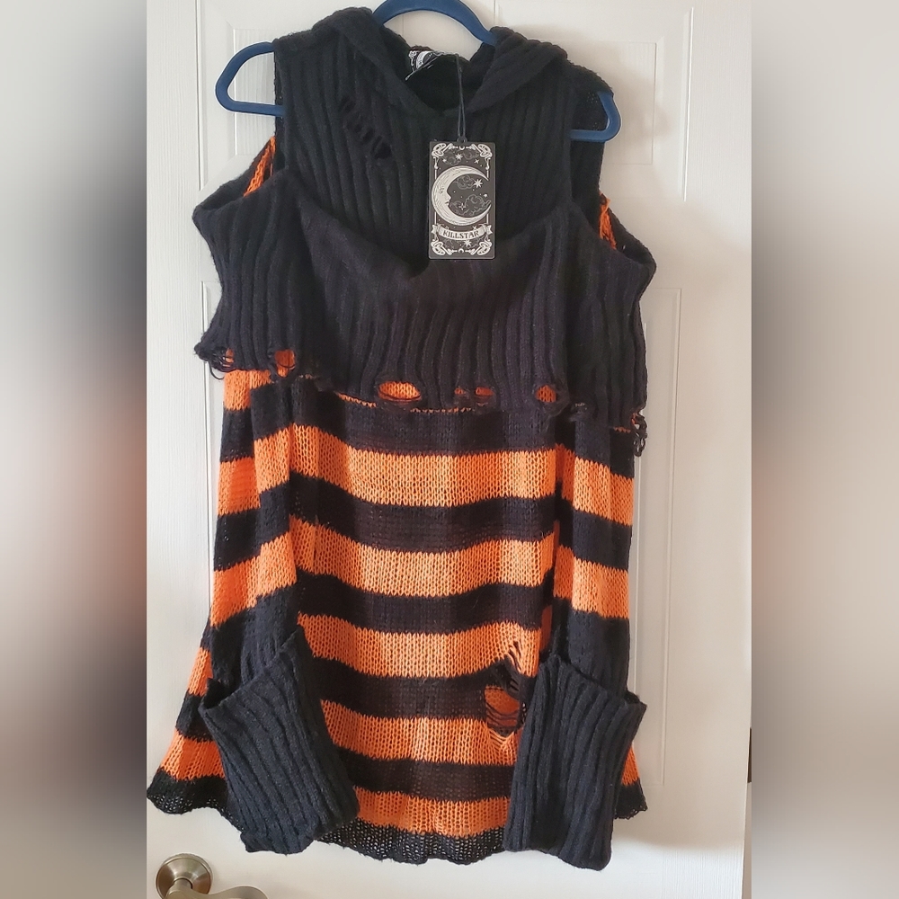 NWT Killstar plus size hooded knit sweater